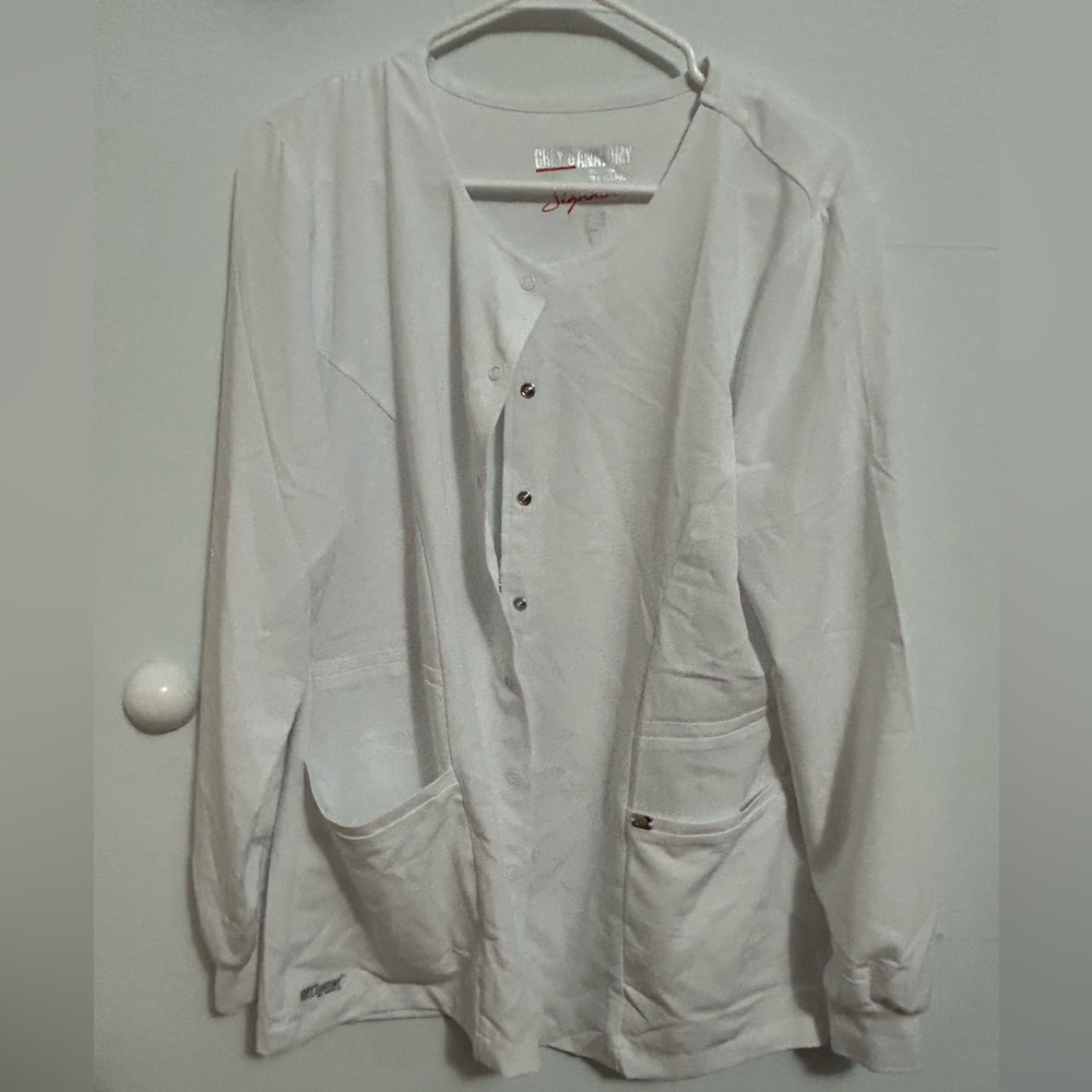 Grey's Anatomy White Lightweight Scrub Jacket